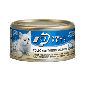 Professional Pets kana, tuunikala, lõhe ja krevetiga kassikonserv 70g