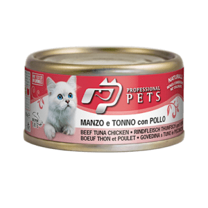 Professional Pets tuunikala, veise ja kanaga kassikonserv 70g