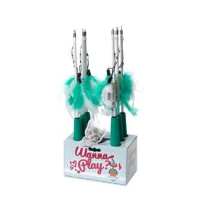 Ebi sulgedega teleskoop mänguõng kassile