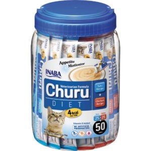 Inaba Churu Diet Kana ja Tuunikalaga isu motiveeriv lahja maiustus taastuvatele kassidele 50x14g