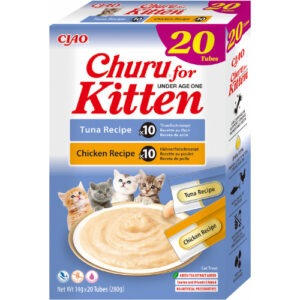 Inaba Churu Kitten Multipakk Tuunikala ja Kanaga kassipoegadele 20x14g
