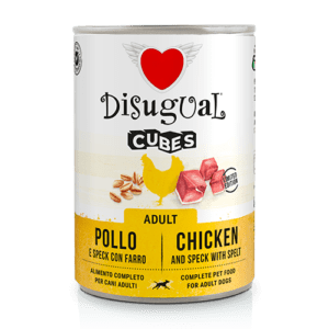 Disugual Cubes kana, speck singi ja speltaga koerakonserv 150g