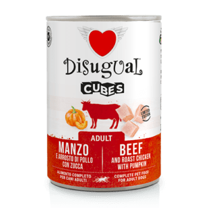 Disugual Cubes veise, kana ja kõrvitsaga koerakonserv 150g