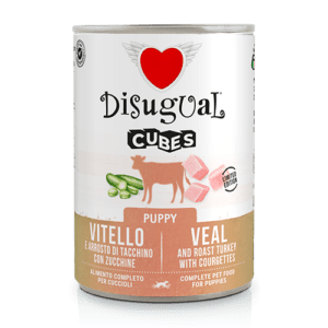 Disugual Cubes vasika, kalkuni ja suvikõrvitsaga kutsikakonserv 400g