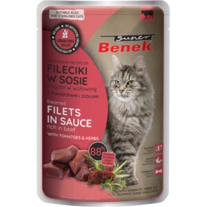 Super Benek Steamed Filets in Sauce Beef kassikonserv 85g