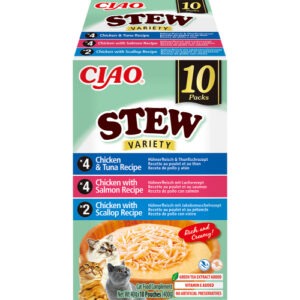 Inaba Churu Stew Multipakk Tuun, Kammkarp ja Lõhe kassidele 10x40g