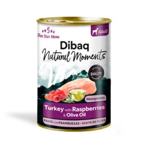 Dibaq Natural Moments 5 Star kalkuni ja vaarikaga konserv koertele 380g