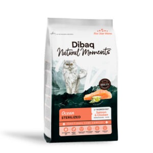 Dibaq Natural Moments 5 Star Sterilized kana ja lõhega kassitoit 1,5kg