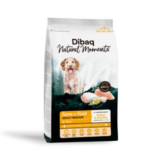 Dibaq Natural Moments 5 Star Medium Adult kalkuni ja kanaga keskmist tõugu koeratoit 2kg