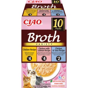 Inaba Churu Ciao Broth puljong rebitud lihaga assortiikarp kassile 10x40g