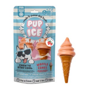 PUP ICE Waffle Cone maasika jäätis koertele 2 tk